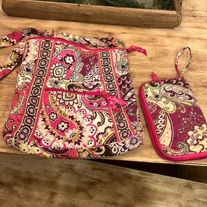 Vera Bradley very berry paisley set crossbody and wallet